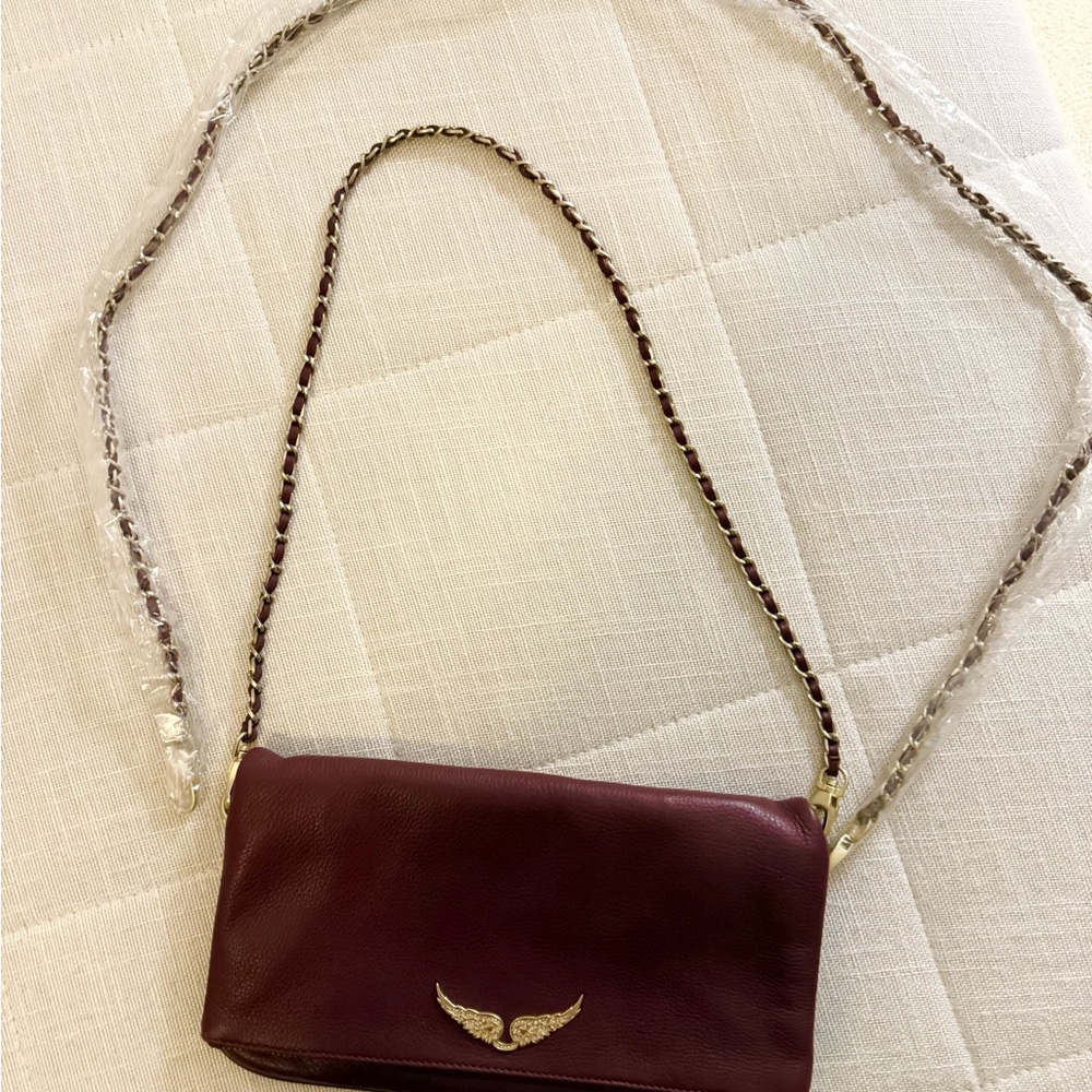 Zadig and Voltaire Burgundy Rock Clutch new without tags